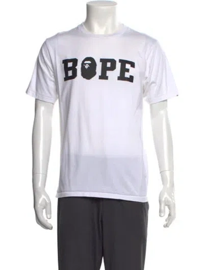 Pre-owned Bape Happy New Years Spellout Graphic Print T-shirt In White