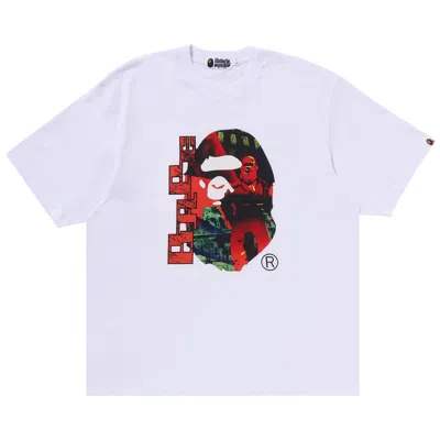 Pre-owned Bape Head Graphic Tee 'white'