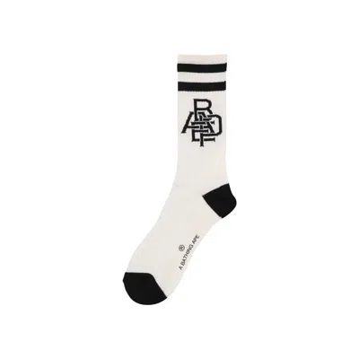 Pre-owned Bape Head Line Socks 'white' | Men's Size L