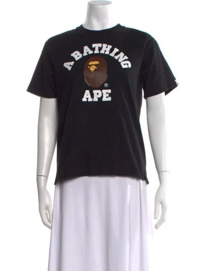 Pre-owned Bape Head Logo Graphic Print T-shirt In Black