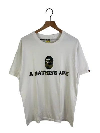 Pre-owned Bape Head Logo Print T-shirts In White
