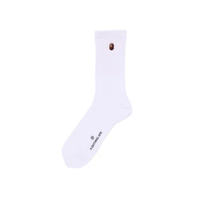 Pre-owned Bape Head One Point Socks 'white' | Men's Size L