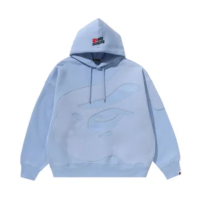 Pre-owned Bape Head Patch Pullover Hoodie 'blue'