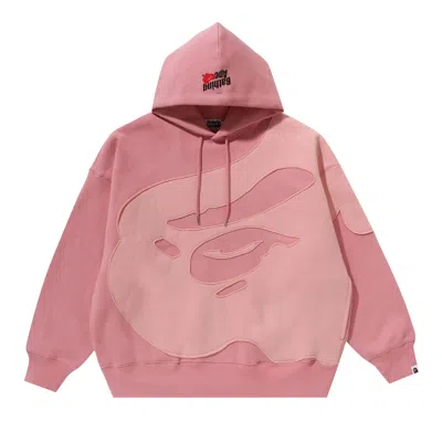 Pre-owned Bape Head Patch Pullover Hoodie 'pink'