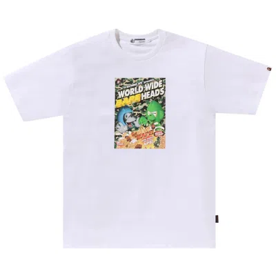 Pre-owned Bape Heads Flyer Tee 'white' | Men's Size Xl