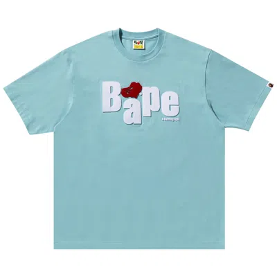 Pre-owned Bape Heart Ape Head Relaxed Fit Tee 'sax' | Blue | Men's Size Xl