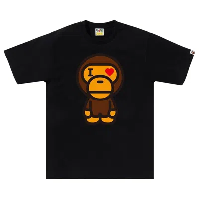 Pre-owned Bape Heart Baby Milo Tee 'black' | Men's Size L