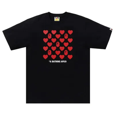 Pre-owned Bape Heart Pattern Box Tee 'black'