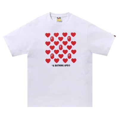 Pre-owned Bape Heart Pattern Box Tee 'white' | Men's Size Xl
