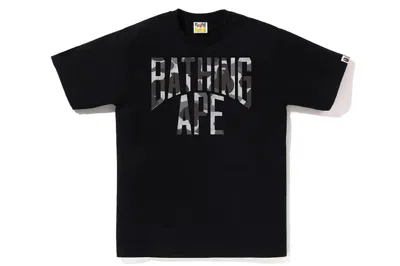 Pre-owned Bape Heather Gray Camo Bathing Ape Tee Black