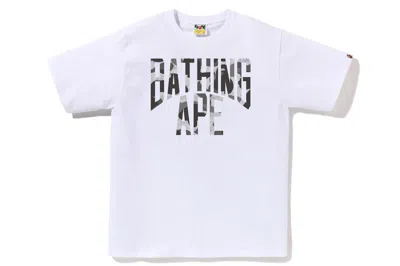 Pre-owned Bape Heather Gray Camo Bathing Ape Tee White