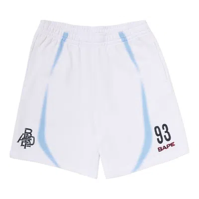 Pre-owned Bape Heavy Wash Hand Draw Logo Relaxed Fit Sweat Shorts 'white' | Men's Size M