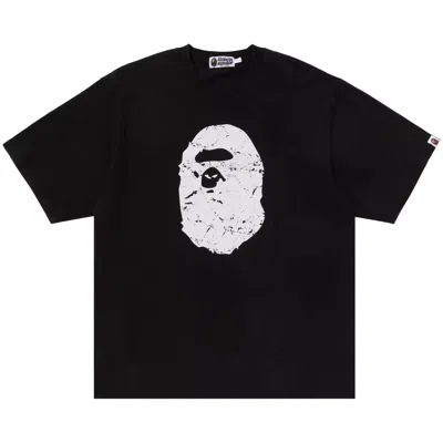 Pre-owned Bape Heavy Washed Ape Head Relaxed Fit Tee 'black' | Men's Size Xl