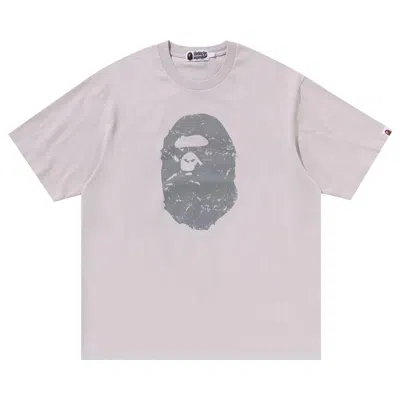 Pre-owned Bape Heavy Washed Ape Head Relaxed Fit Tee 'grey' | Men's Size Xl