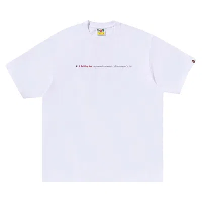 Pre-owned Bape Hightlight Logo Relaxed Fit Tee 'white'
