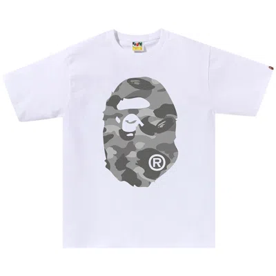Pre-owned Bape Honeycomb Camo Big Ape Head Tee 'white/grey'