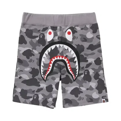 Pre-owned Bape Honeycomb Camo Shark Sweat Shorts 'grey'