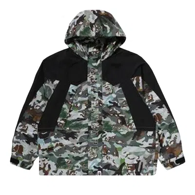 Pre-owned Bape Hybrid Camo Snowboard Jacket 'olivedrab' | Green | Kid's Size M