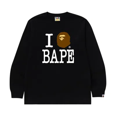 Pre-owned Bape I Love  Long-sleeve Tee 'black' | Men's Size Xl