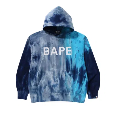 Pre-owned Bape Ice Dye Relaxed Fit Pullover Hoodie 'blue' | Men's Size L