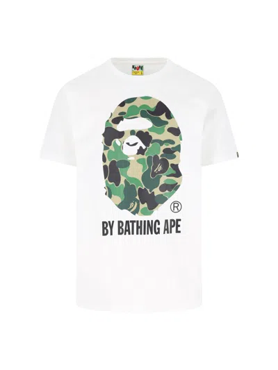Bape Iconic Ape Graphic 100% Cotton T-shirt In White
