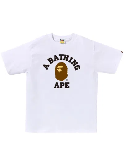 Bape Iconic Streetwear Graphic T-shirt In White