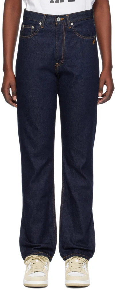 Bape Indigo Embroidered Jeans