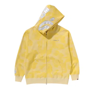 Pre-owned Bape Ink Camo Shark Zip Hoodie 'yellow' | Men's Size Xxl