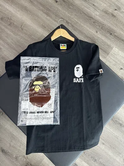 Pre-owned Bape Japan Culture “lettered” Tee In Black