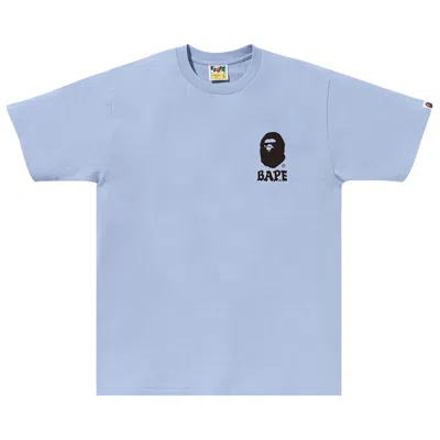 Pre-owned Bape Japan Culture Lettered Tee 'blue/sax'