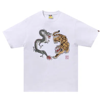 Pre-owned Bape Japan Culture Tiger And Dragon Tee 'whte' In White