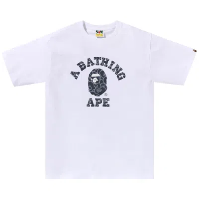 Pre-owned Bape Japanese Cloud Camo College Tee 'white' | Men's Size Xl