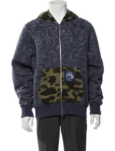 Pre-owned Bape Japanese Graphic Print Jacket In Blue