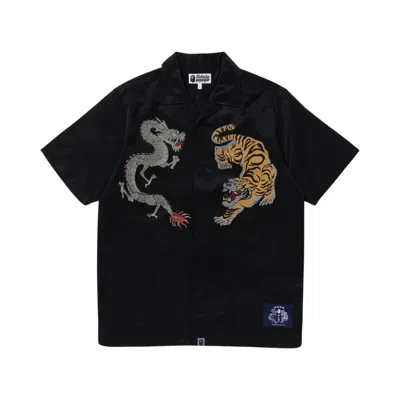 Pre-owned Bape Japanese Motif Relaxed Fit Short-sleeve Shirt 'black' | Men's Size M