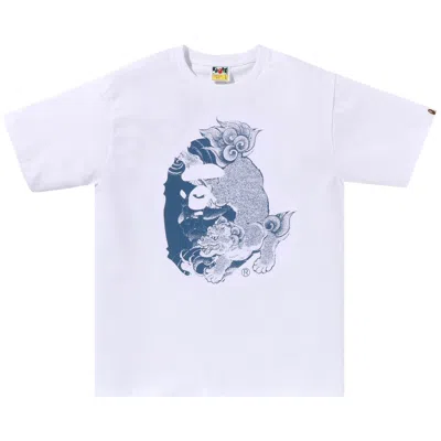 Pre-owned Bape Japanese Tattoo Big Ape Head Tee 'white'