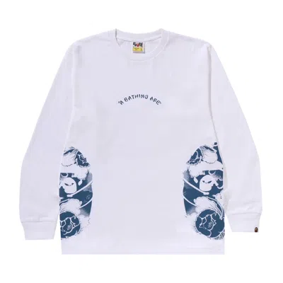 Pre-owned Bape Japanese Tattoo Side Big Ape Head Long-sleeve Tee 'white'