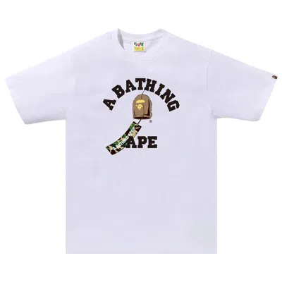 Pre-owned Bape Japanese Wind Chimes College Tee 'white' | Men's Size S