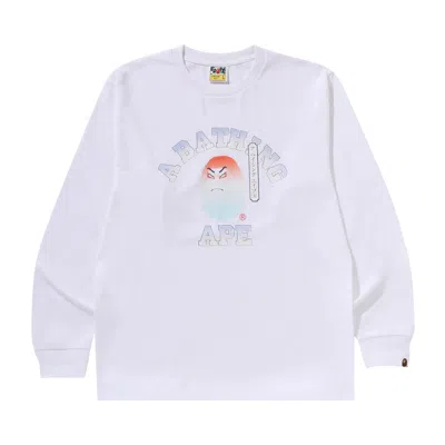 Pre-owned Bape Kabuki Head Long-sleeve Tee 'white'
