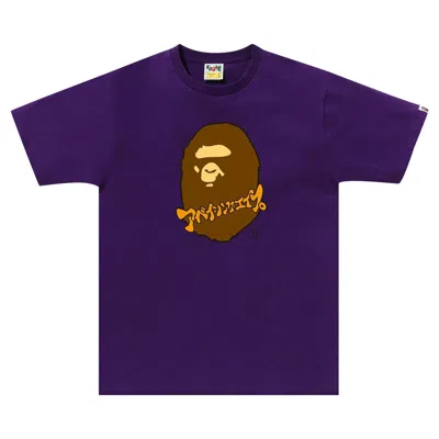 Pre-owned Bape Katakana Ape Head Tee 'purple'