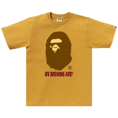 Pre-owned Bape Katakana By Bathing Ape Tee 'yellow'