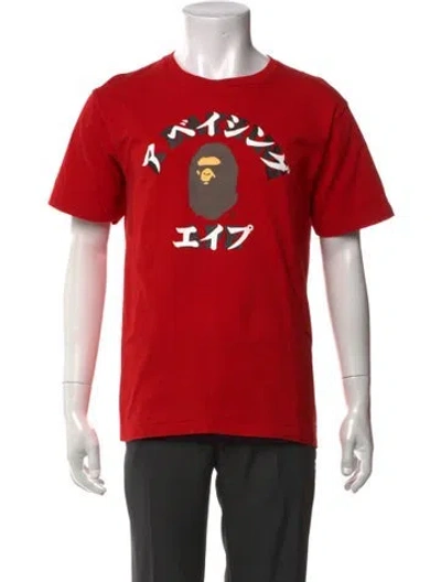Pre-owned Bape Katakana Graphic Print T-shirt In Red