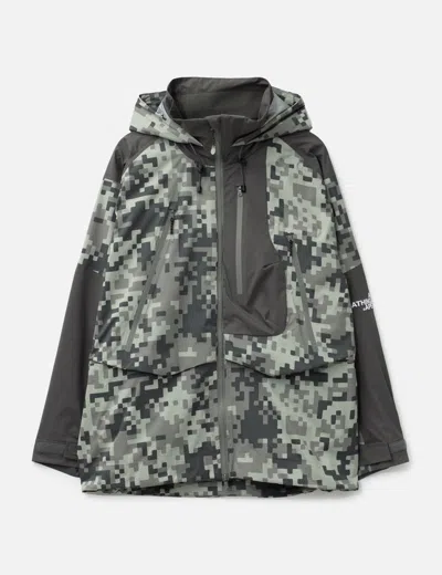 Bape Kazuki Kuraishi Pixelate Camo 3-layer Jacket In Green
