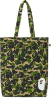 Bape Khaki Abc Camo Tote In Green
