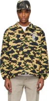 Bape Khaki Gore-tex Wind Stopper 1st Camo Relaxed Coach Jacket In Yel-yellow