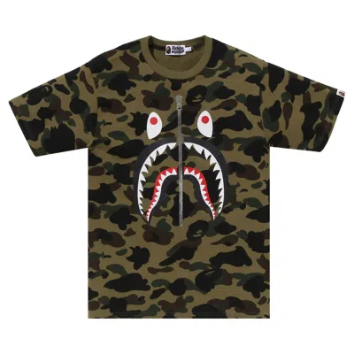 Pre-owned Bape Kids 1st Camo Shark Tee 'green' | Kid's Size 90