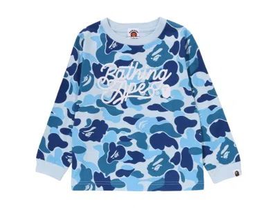 Pre-owned Bape Kids Abc Camo Long Sleeve Tee Shirt (ss25) In Blue