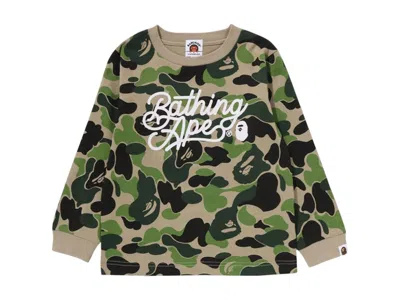 Pre-owned Bape Kids Abc Camo Long Sleeve Tee Shirt (ss25) In Green