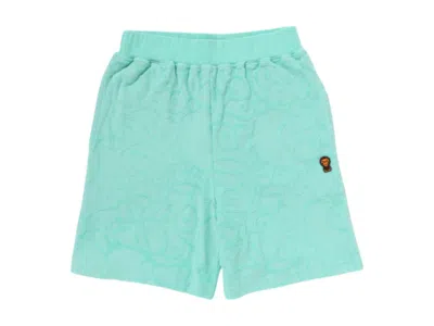 Pre-owned Bape Kids All Baby Milo Pile Shorts In Green