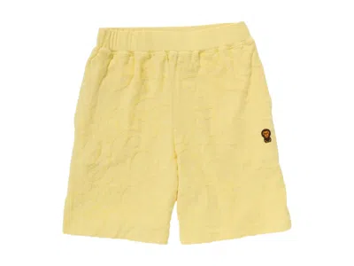 Pre-owned Bape Kids All Baby Milo Pile Shorts In Yellow