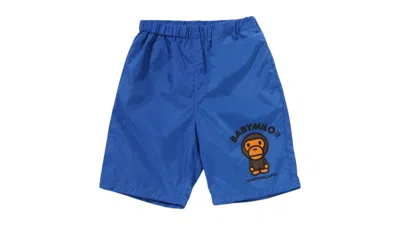 Pre-owned Bape Kids Baby Milo Beach Shorts In Blue